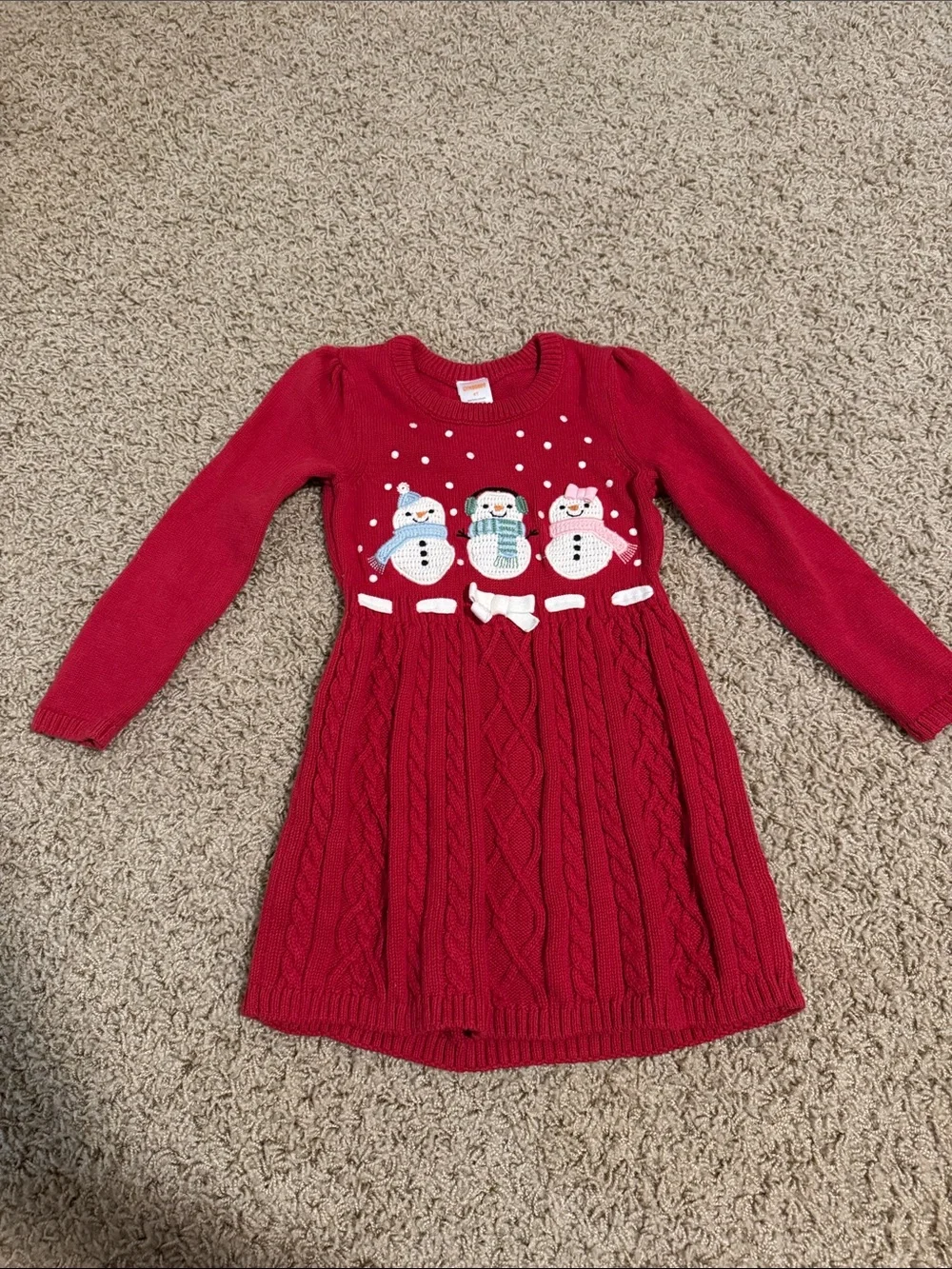 Gymboree Red Knit Snowman Dress